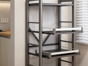 6-Tier Farmhouse Baker’s Rack  Grey Microwave Stand