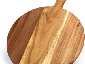 Round Acacia Wood Board with Handle Charcuterie Tray