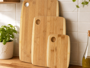 Two-Tone Bamboo Cutting Board Set (3-Piece)