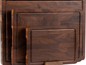 Walnut End Grain Board Set with Handles Double Sided